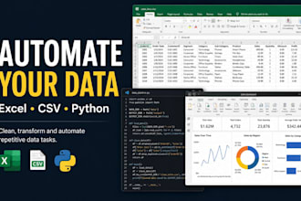 automate excel, CSV and data cleaning tasks with python