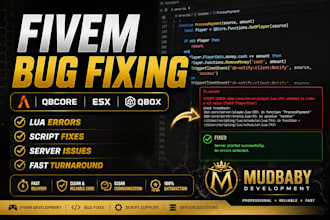 fix your fivem qbcore script errors and lua bugs