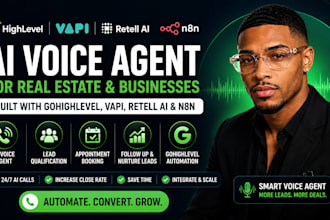 build ai voice agent for real estate using gohighlevel, vapi, retell ai and n8n