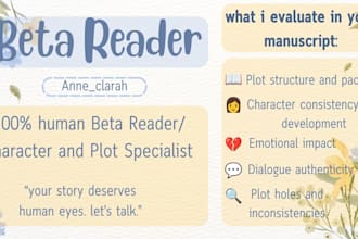 human beta reader, character and plot