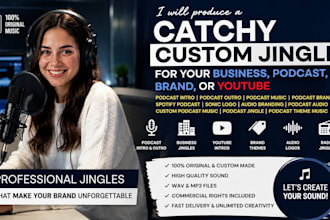 make custom podcast intro music, outro, podcast jingle, and theme song