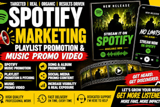 do spotify marketing, music promo video and playlist promotion