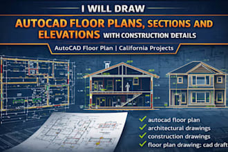 convert PDF to cad create floor plans elevations sections and structural drawing