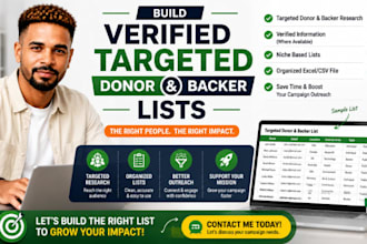 build verified targeted donor and backer lists