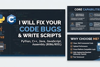 write clean code and fix bugs in python cpp c java or javascript