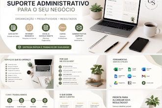 serei sua assistente virtual para tarefas administrativas e digitais