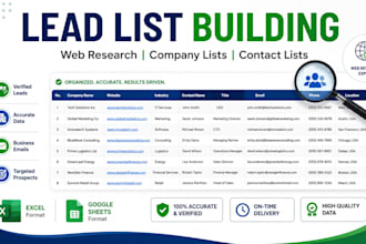 do web research and build lead lists in excel