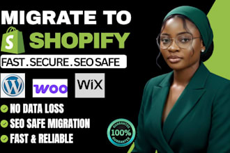 migrate wordpress to shopify, woocommerce to shopify or wix migration