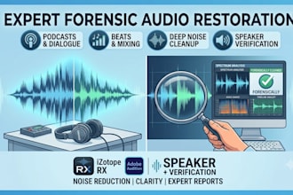 expertly edit audio, podcasts, and beats using adobe audition, forensic audio