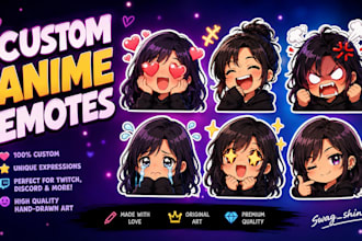 draw custom anime emotes for twitch and discord