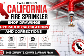 design california fire sprinkler shop drawings hydraulic calc and corrections