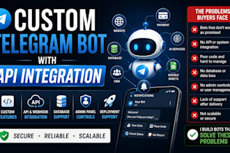 develop a telegram bot with API integration