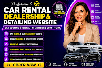 car rental website, car dealership, car detailing, booking chauffeur website