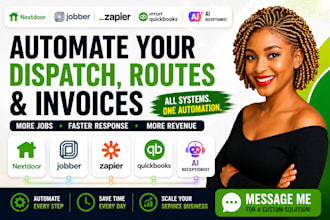 nextdoor jobber zapier quickbooks ai receptionist CRM dispatch route automation