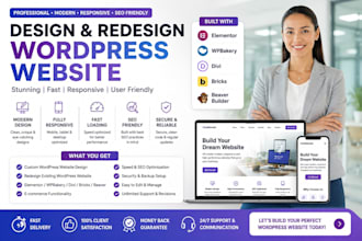 design redesign wordpress website with elementor wpbakery divi bricks or beaver
