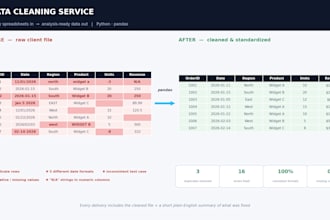 clean and prepare messy data for analysis in excel or python