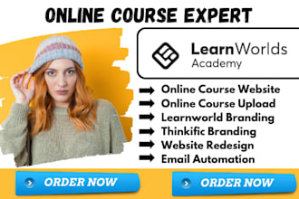 setup learnworld learndash thinkific online course website funnel course upload