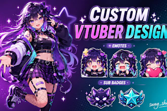 design your vtuber character model with emotes and badges