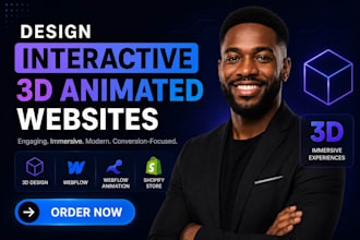 design interactive 3d animated website 3d webflow webflow animation 3d shopify