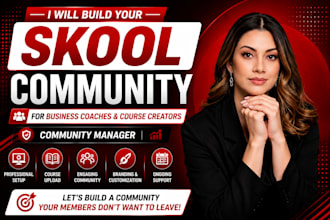 build skool community for business coaches and course creators community manager