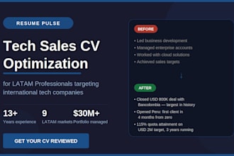 rewrite and optimize your tech sales CV