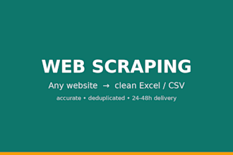 scrape any website into a clean excel or CSV file
