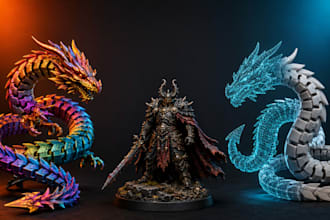 3d print custom resin miniatures, flexi toys, and stl files fix stl files