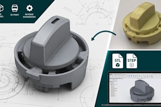 design appliance replacement part cad model with stl step reverse engineer cad