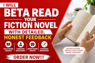 beta read your fiction novel with detailed honest feedback