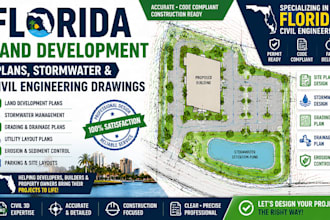 design florida land development plans, stormwater and civil engineering drawings