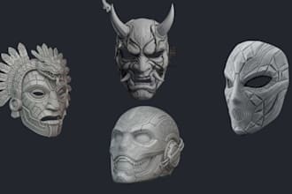 create unique 3d cosplay helmet and 3d mask design 3d prop 3d printing stl files