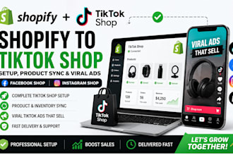 set up shopify tiktok shop, facebook shop, instagram shop
