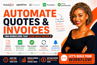 integrate hubspot pipedrive close io pandadoc quickbooks quote invoice workflow