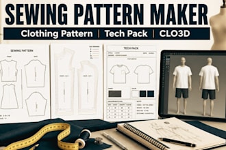 sewing pattern making tech pack clothing pattern clo3d seamless pattern drafting