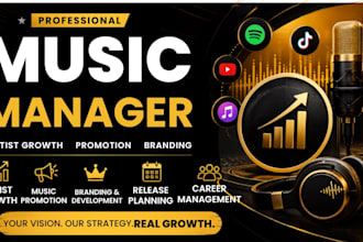 be your music manager for artist growth promotion and branding