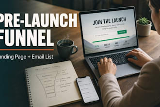 create a crowdfunding pre launch landing page and email funnel