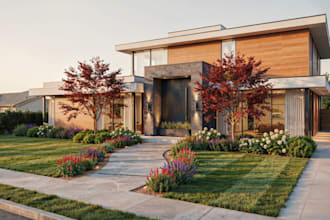 design front yard, backyard, pool, patio, deck, terrace, and landscape design