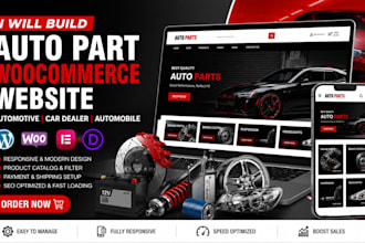 build auto part woocommerce website automotive car dealer automobile wp website