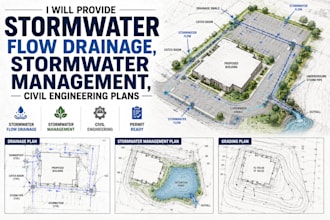 provide stormwater flow drainage, stormwater management, civil engineering plans