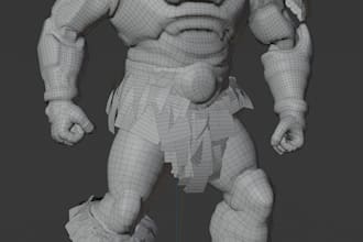 rig stylized low poly 3d character for game assets and animation with fbx or obj