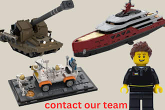 create custom 3d lego minifigures, historical soldiers, military vehicles, tanks