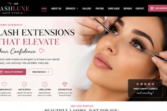 design wix lash extension website lash salon lash studio booking website