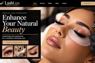 design wix lash extension website lash salon lash studio booking website