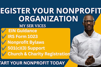 register nonprofit, 501c3, church, charity, ein, bylaws, irs form 1023