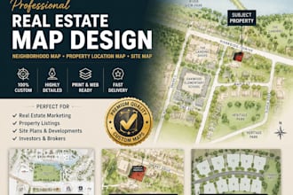 create real estate neighborhood map, property location map, site map