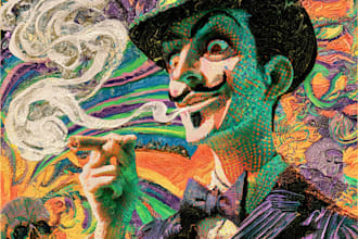 do amazing art retro horror, stoner, psychedelic