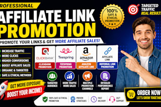promote affiliate link,teespring promotion, clickbank,amazon link,affiliate sale