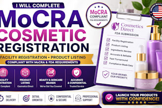 complete mocra cosmetics facility registration and product listing