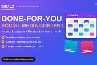 create your monthly social media content for instagram and facebook