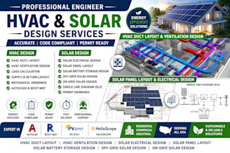 hvac duct layout ventilation design solar electrical design solar pv plan